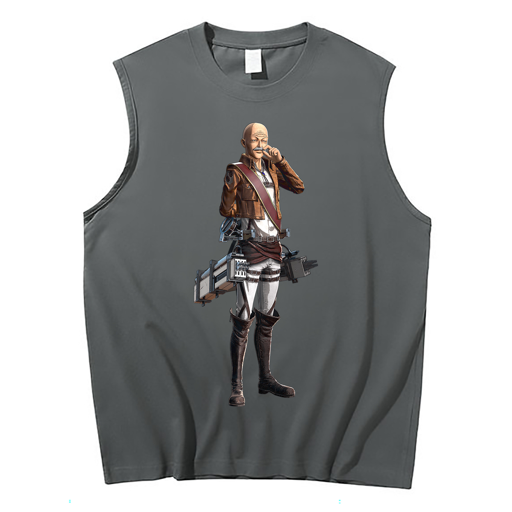 （画像用） 進撃の巨人 ドット·ピクシス Attack on Titan Dot Pixis コットン100％タンクトップ（フロントプリント）
